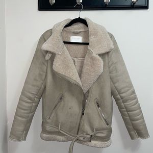 Zara Faux Shearling Double Faced Jacket